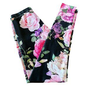 Sixty Five | Black & Pink | Floral Print | Leggings | Size S